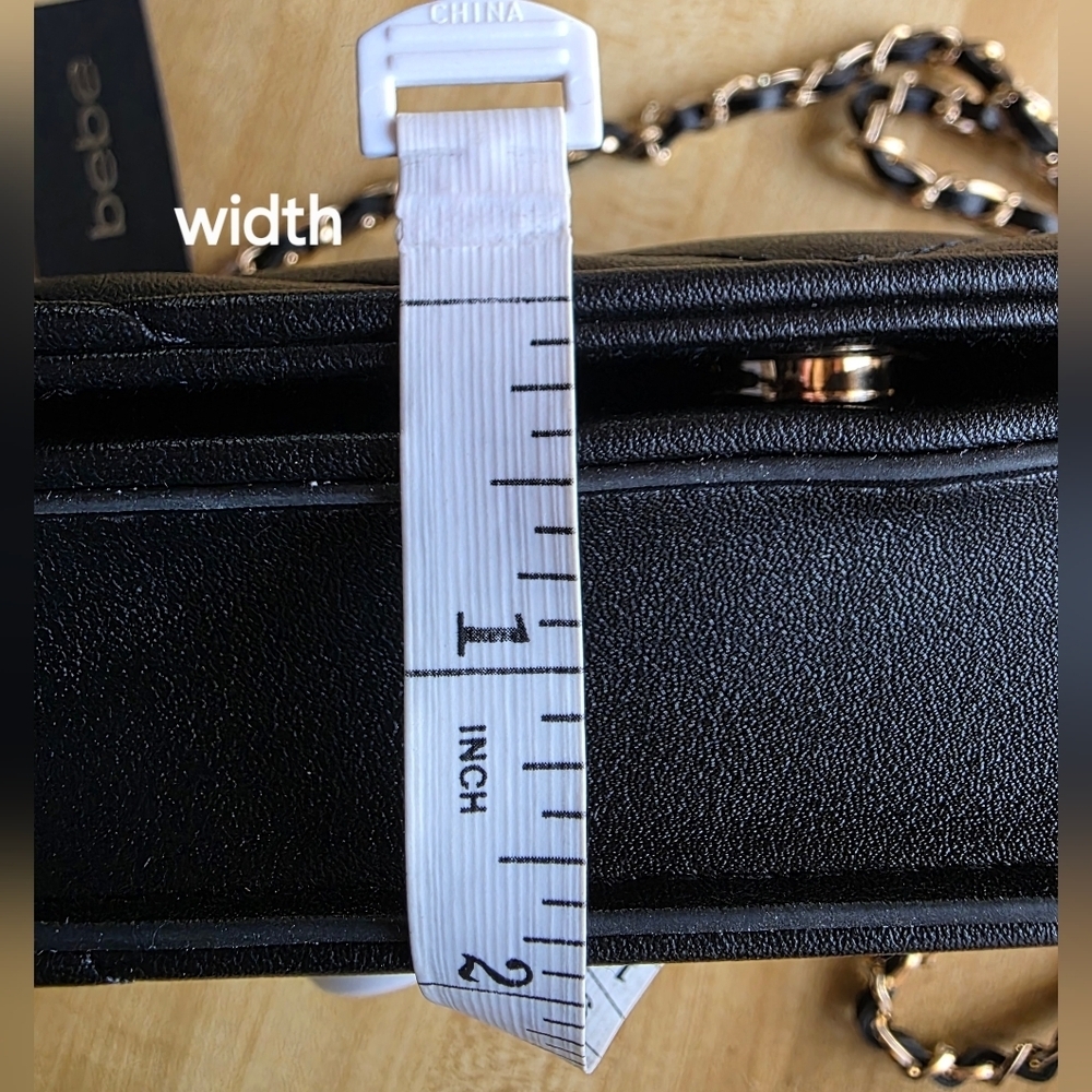 Bebe Black Chevron Quilted Crossbody Bag (PUR7) - Picture 12 of 16